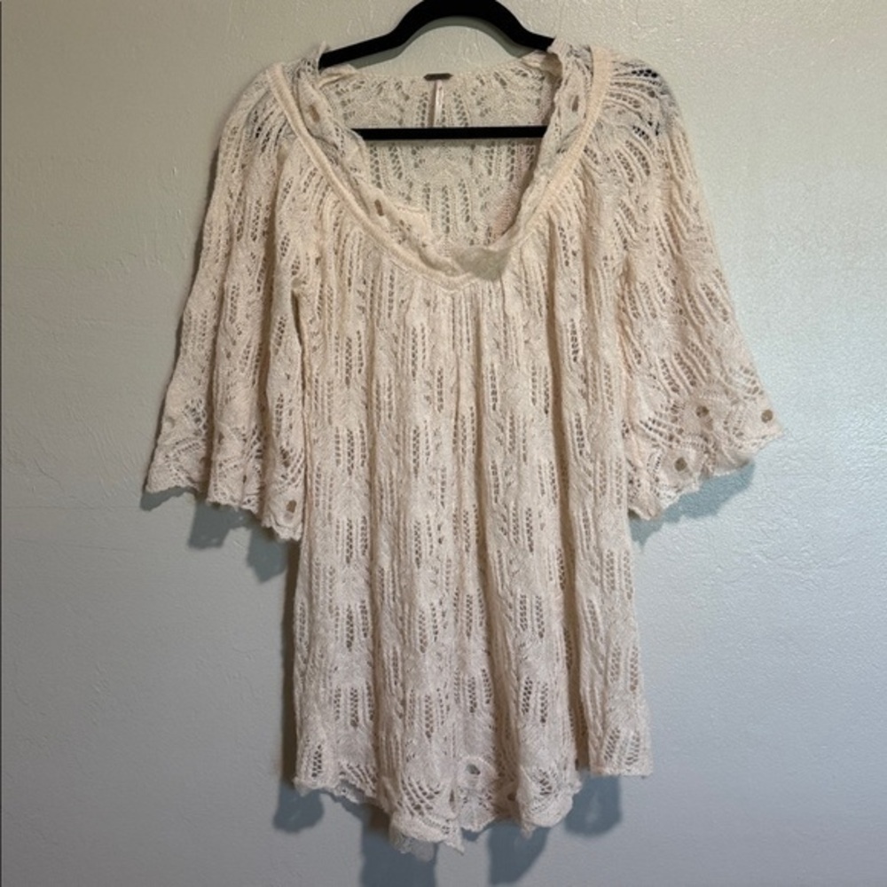 Free People crocheted tunic in very soft acrylic, nylon, wool and alpaca blend